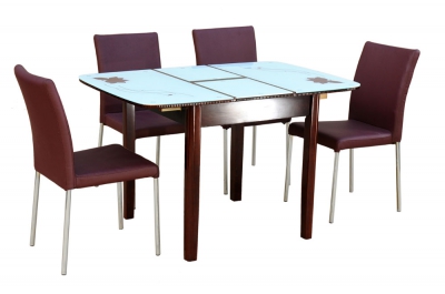 Стол обеденный массив + стекло В - 908